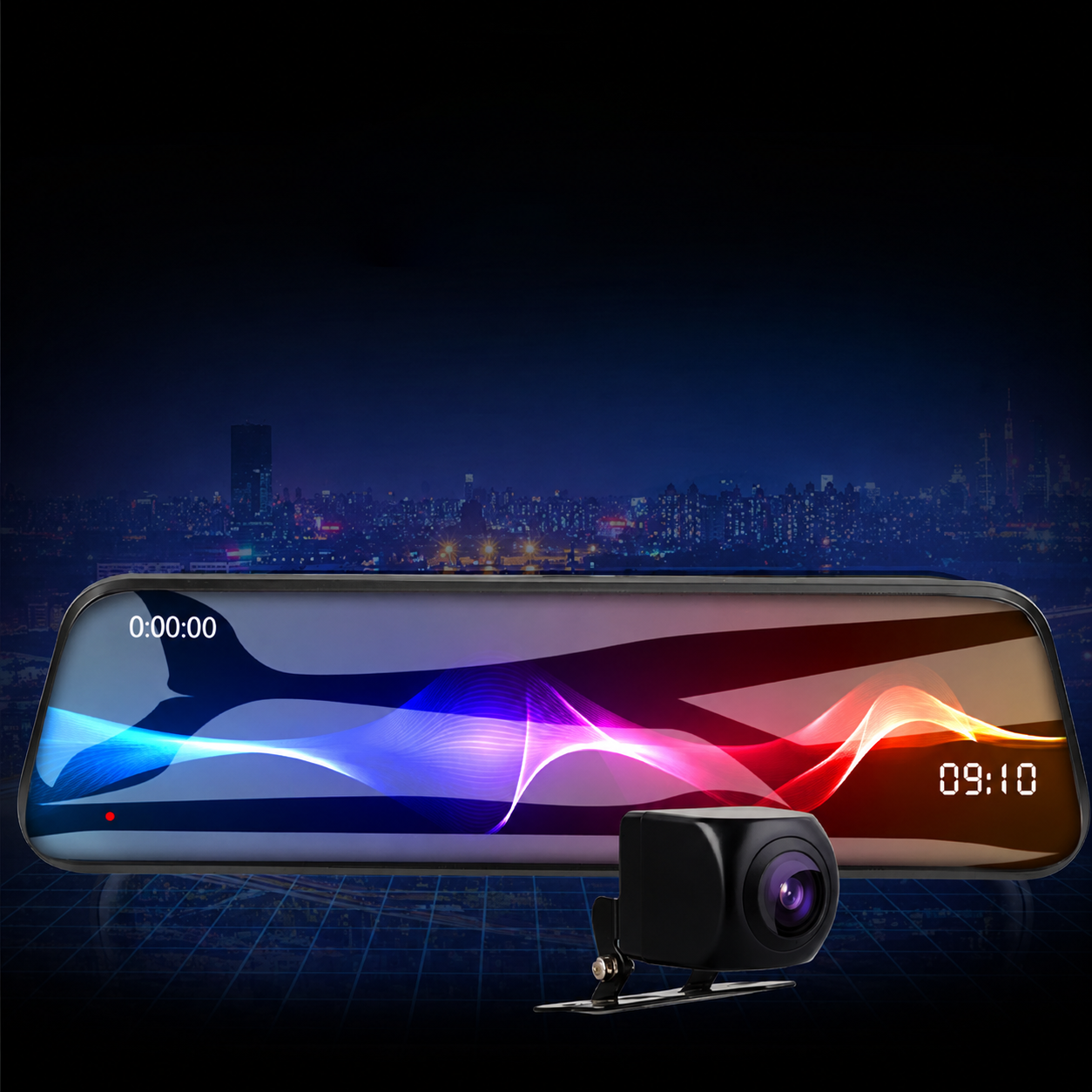 Retrovisor Smart HD, dos puntos. Cámara de reversa y grabación dual para tu vehículo.