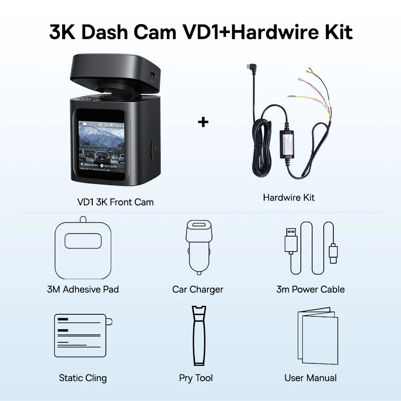 Dash Cam 2K Inteligente con GPS, WiFi y Visión Nocturna