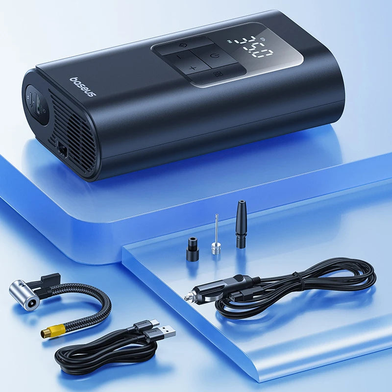 Inflador Inteligente Inalámbrico para Neumáticos con Power Bank y Linterna LED